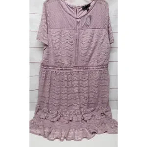 Lane Bryant Size 24 2x Dusty Pink Mauve Lace Dress w/Tag FLAW Romantic